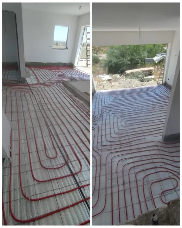 חימום תת רצפתי במים, נתיב העשרה: פריסת צנרת ומרכזייה לפני יציקה